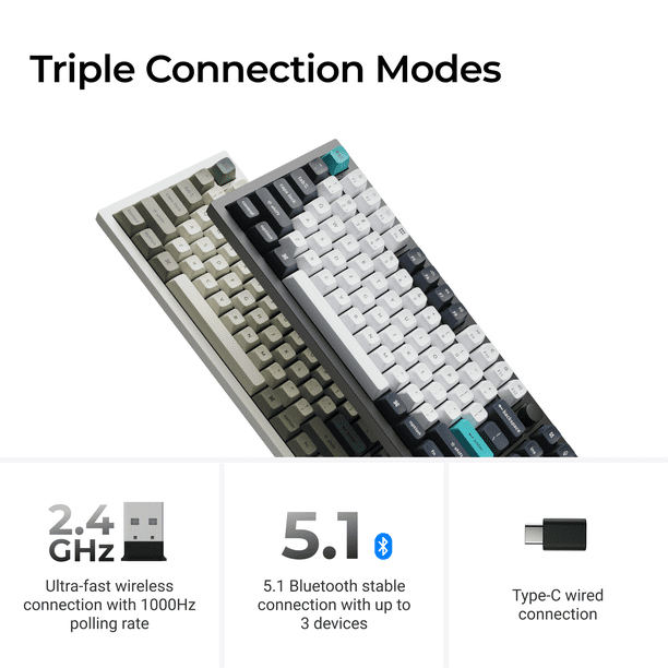 Keychron Q6 Max Hot-Swap RGB Wireless Mechanical Keyboard, Gateron