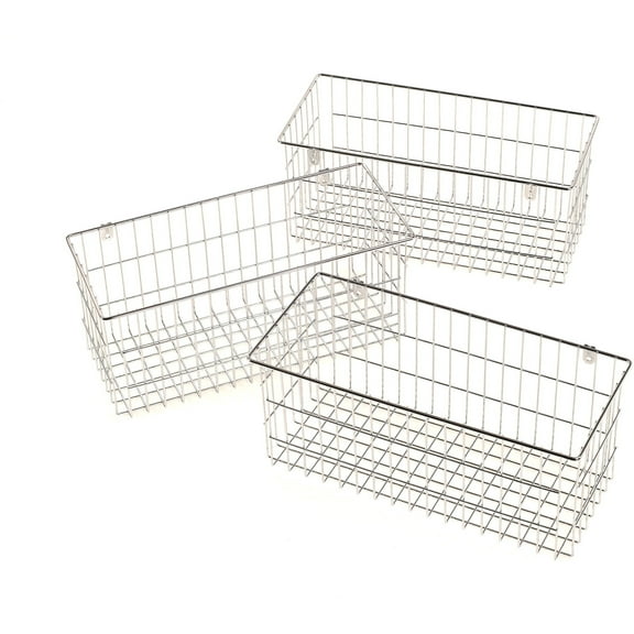 More Inside (3) LG Silver 13.5 x 6 x 6 Wire Basket