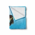 thumbnail image 2 of Turtle Soft Flannel Fleece Throw Blanket, Aquatic Fauna Life Under the Sea Corals Exotic Thorn-Tailed Fishes and Moorish, Cozy Plush for Indoor and Outdoor Use, 70" x 90", Multicolor, by Ambesonne, 2 of 6