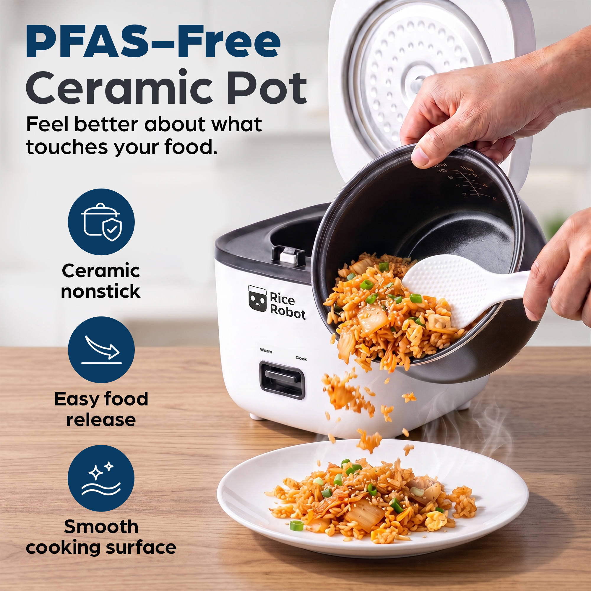 Rice Robot Personal Electric Rice Cooker & Steamer, 4-Cup photo 6
