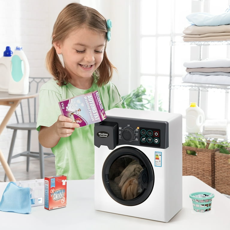 SQNOX Washing Machine Toy for Kids 2+, Toddler Playset, Realistic