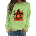 thumbnail image 3 of Uootdi Halloween Crewneck Sweatshirt for Women Pumpkin Print Womens Sweatshirt Loose Fit Holiday Gathering Cozy Tops for Women Gift, 3 of 6