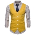 thumbnail image 4 of Mens Single Breasted Business Vest Sleeveless Jacket Summer Waistcoat Slim Fit D, 4 of 25
