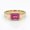 Rose Plated, variant on Emerald Cut Pink Sapphire Solitaire Ring, East West Chunky Bezel Signet Ring, Chunky Yellow Gold Plated Anniversary Gift Men's Ring, Handmade Jewelry