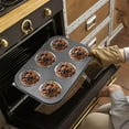 thumbnail image 5 of NOGIS 2 PCS Non-Stick Round 6-Cup Standard Muffin Baking Pan Set Carbon Steel Cupcake Pan Muffin Tin Perfect for Making Muffins or Cupcakes, Black, 5 of 7