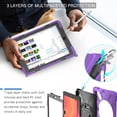 thumbnail image 6 of iPad 7th Generation Case with PET Screen Protector, iPad 10.2" 2019 Case with Pencil Holder/Pencil Cap, Dteck Heavy Rugged Shockproof Cover with 360 Rotate Stand /Hand Strap/ Should Belt,Purple, 6 of 13
