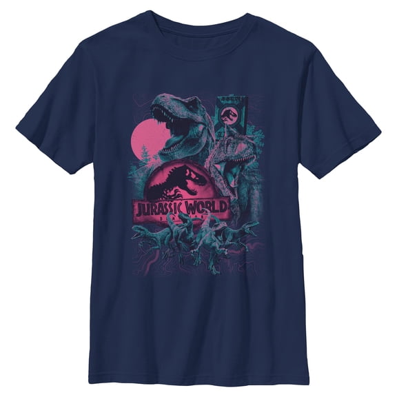 Boys Jurassic Park: Dominion Neon Madness Logo T Shirt