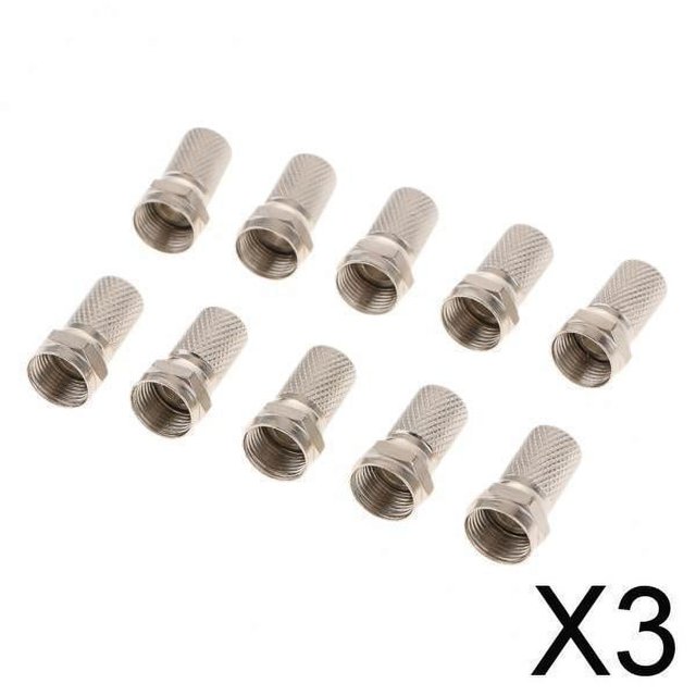 Tornillo de Conector F Baoblaze Giratorio 10 Piezas Tipo RG6 para Cables Coaxiales de TV Satelital