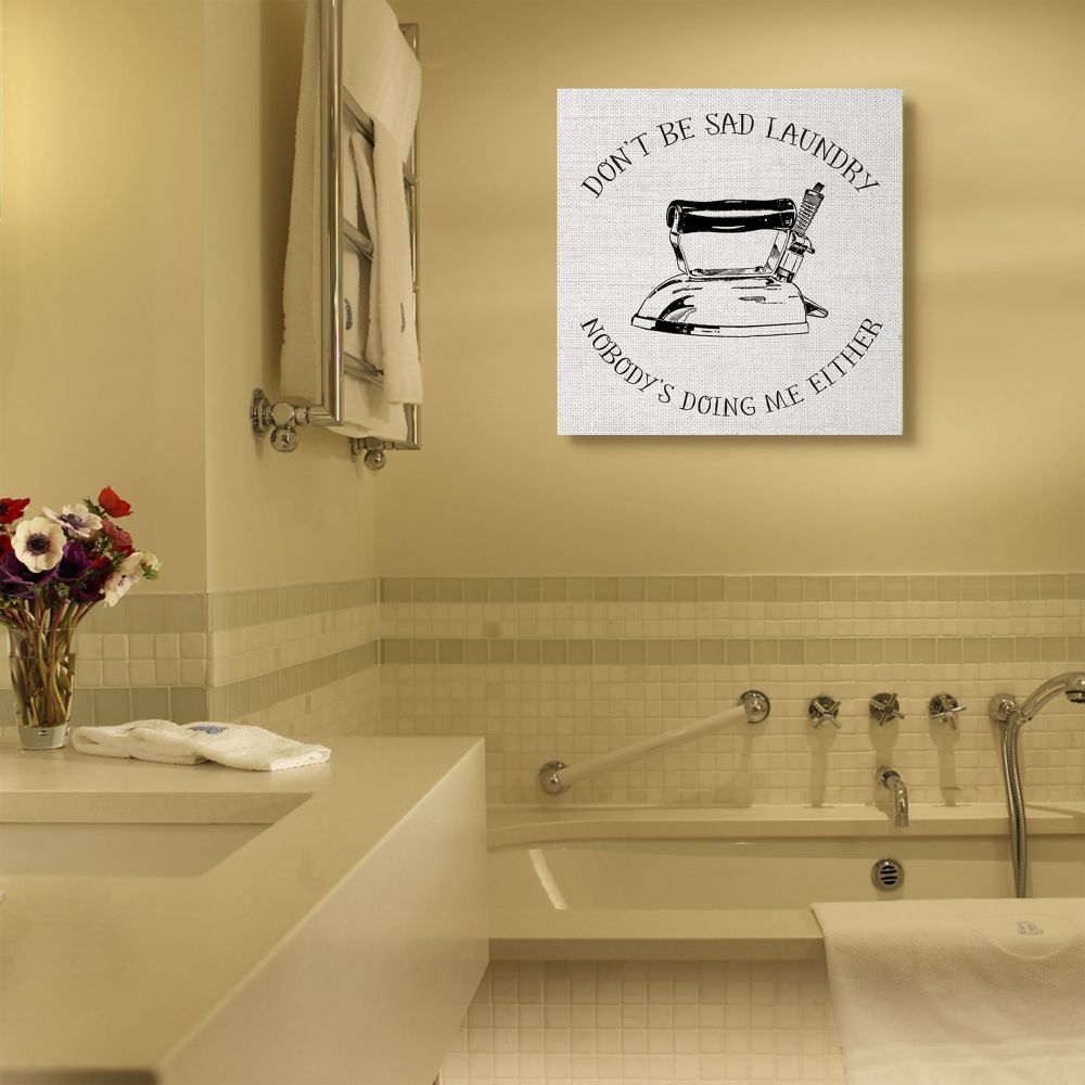 Stupell Industries Nobody is Doing the Laundry Sassy Cleaning Humor Canvas Wall Art Design by Daphne Polselli