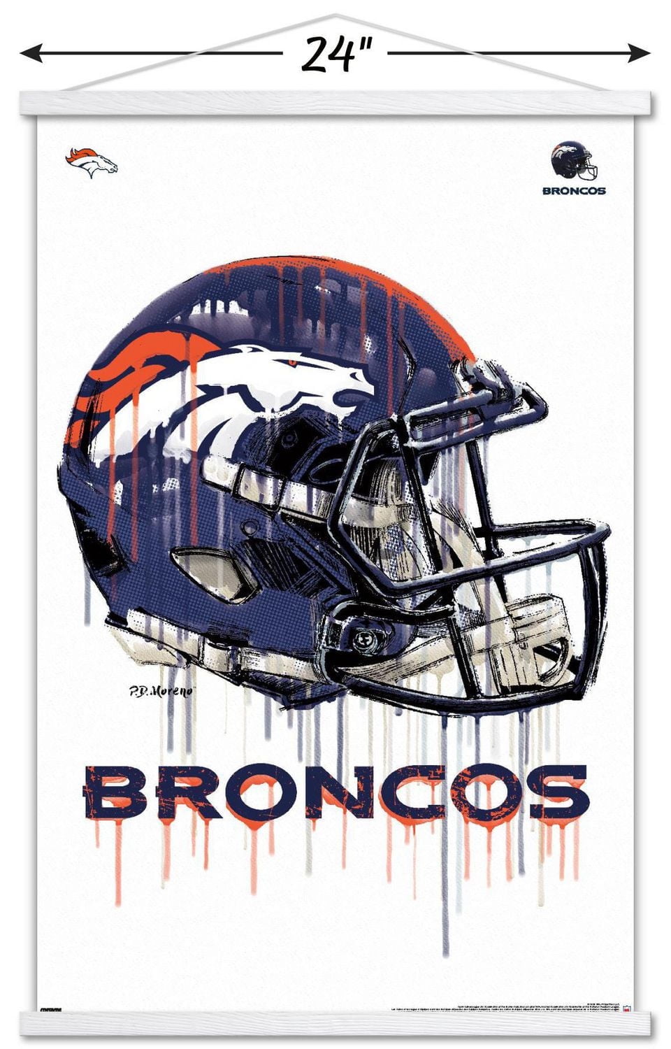 NFL Denver Broncos - Drip Helmet 20 Wall Poster