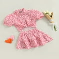 thumbnail image 4 of Bébé bébé Fille Jupe Léopard Ensemble Puff Manches Tour Col Chemise Tops Tutu Jupes Tenue, 4 of 9