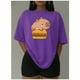 thumbnail image 3 of Playera Blusa De Capybara Con Una Hamburguesa Capibara Color Morado Talla Chica Marca Emil SaEs, 3 of 4