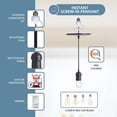 thumbnail image 5 of Pendant Conversion Kit Adapter Only 4"-6" Recessed Light Conversion Kit to Screw-in Pendant (Matte Black - Bulb Not Included), 5 of 8