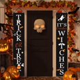 thumbnail image 1 of Halloween Decorations Outdoor | Trick or Treat & It's October Witches Front Porch Banners for Halloween Porch Decor | Fall Decor | Halloween Decorations Indoor, 1 of 6
