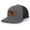 Charcoal/Black, variant on Flying Eagle Engraved Leather Patch Mens Trucker Hat Baseball Cap, Black/Black