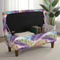 thumbnail image 3 of Jiueut Tropical Palm Leaves Pattern Stretch Small Ottoman Cover Rectangle, Ottoman Cover Rectangular for Folding Storage Stool, Washable Removable Ottoman Slipcovers with Elastic Bottom, M, 3 of 7
