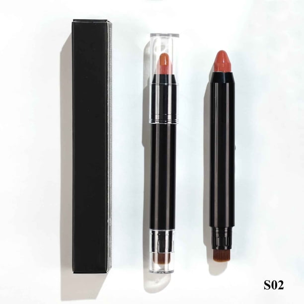 Corrector de silueta de dos cabezas Blooms, sombra de nariz, lápiz labial, rubor Blooms丨Lápiz de maquillaje multiusos丨Pincel y lápiz en un solo lápiz de maquillaje