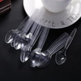 thumbnail image 4 of Cucharas de plástico 60pcs Utensilios desechables Cucharas de cubiertos transparentes HOMEMAXS mx4670370, 4 of 5