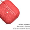 thumbnail image 4 of Allytech Case Compatible with AirPods 3rd Generation (2021 Released), Lychee Texture PU Leather Anti-Scratch Skin with Key-Chain Accessories for Women Men Case for Air-Pods 3 2021, Red, 4 of 5