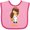 Pink and Fuchsia, variant on Inktastic Painter, Paint Artist, Cute Girl, Brown Hair Girls Baby Bib