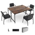 thumbnail image 1 of Costway Set of 2 Meeting Room Desk with Charging Station & Headphone Hook Metal Frame Brown, 1 of 8