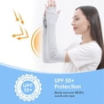 thumbnail image 4 of Protection Gloved Arm Sleeves for Men & Women Cycling Ice Arm Sleeve Fingerless Sun Compression Long Arm Cover - gray, 4 of 6