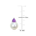 thumbnail image 2 of Boucles d'Oreilles Perles d'Eau Douce 8-8.5 mm avec Améthystes Or Blanc 10K, 2 of 5
