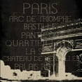 thumbnail image 3 of Grey, Jace 12x12 Black Modern Framed Museum Art Print Titled - Paris type 2, 3 of 5
