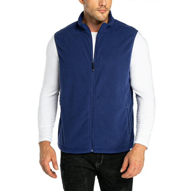 conversie Talloos exotisch 33,000ft Men's Fleece Vest, Lightweight Warm Zip Up Polar Vests Outerwear  with Zipper Pockets, Sleeveless Jacket - Walmart.com