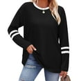 thumbnail image 3 of Ronuti Long Sleeve Shirts for Women Color Block Casual Tops Fall Outfits 2025 Basic Tees Trendy Clothes, 3 of 8