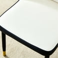 thumbnail image 6 of 4pcs White Black Pu Dining Chairs. Gold Decorated Legs, Ergonomic Seat Design Two-tone Chairs - & With Legs. Breathable Material, 6 of 7
