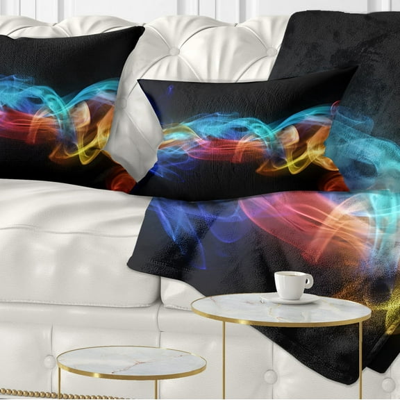 Designart Fire in Colors - Abstract Throw Pillow - 12x20