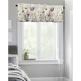 thumbnail image 4 of Window Valance for Kitchen,Purple Yellow Spring Flowers Wildflowers Rod Pocket Curtain Valances Short Curtains Drapes Panel,Plants on Vintage Letter Window Treatment Topper for Bedroom,42x12IN, 4 of 9