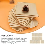 Raindrops 50 Pieces 2x2 Wood Squares for Crafting, Painting, and Projects