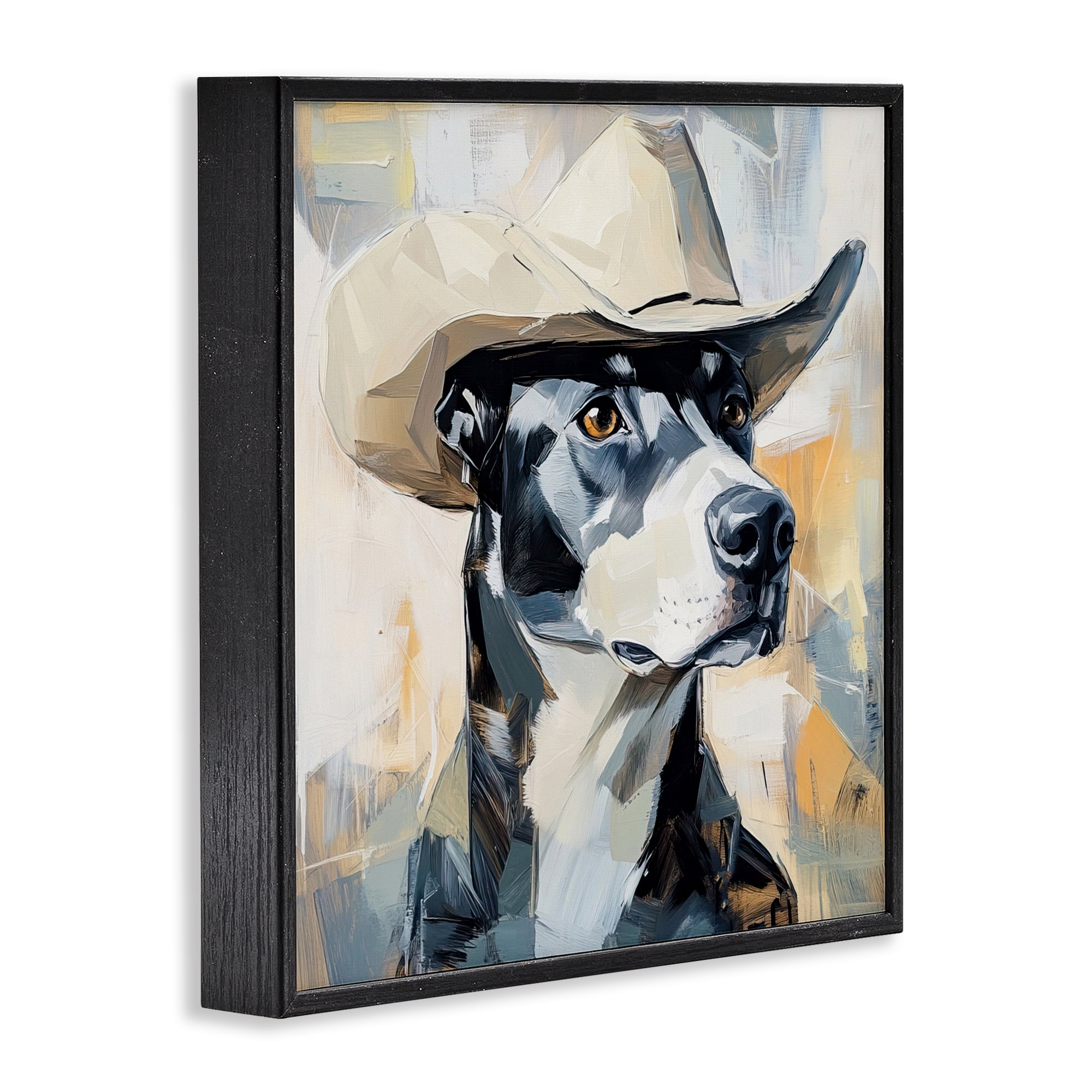 Stupell Industries Deputy Dog Cowboy Hat Black Framed Giclee Art, design by Tina LeCour