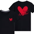 thumbnail image 3 of WREESH Family Matching T-Shirts for Kids Comfortable Crew Neck Short Sleeve Tops with Heart Prints for Family Outings Black, 3 of 5