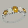 thumbnail image 2 of LBG British Made Traditional 925 Sterling Silver Ring with Natural Citrine & Opal Womens Promise Ring - 33 size options - Size 4.25, 2 of 6