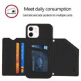 thumbnail image 6 of Dteck For iPhone 12,Shockproof Wallet Stand Card Slots Wristband PU Leather Case Cover,Black, 6 of 6