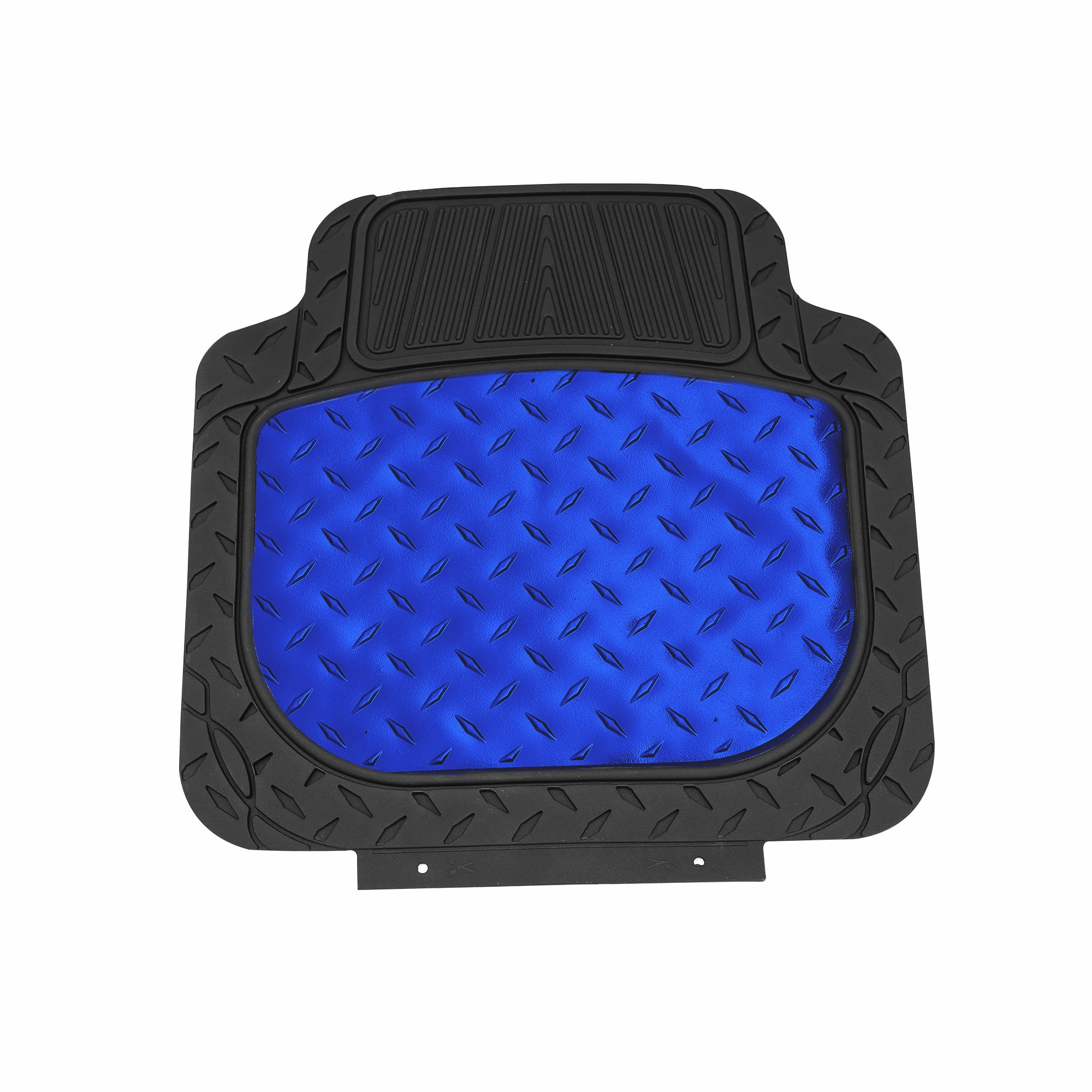 FH Group Climaproof Rubber Car Floor Mat, Universal 4pc Blue Floor Mats with Air Freshener