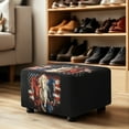 thumbnail image 4 of Xixirimido Horses American Flag Pattern Ottoman Cover Rectangle Stretch Footstool Cover Non-slip Footrest Stool Slipcover Removable for Storage Ottoman, Large, 4 of 7