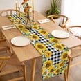 thumbnail image 3 of Sunflower Table Runner - 36 Inch Long, Kitchen Dining Table Runner Dresser Scarves, Black White Check Country Yellow Floral Farmhouse Decor for Coffee Tables Wedding Party Banquet, 3 of 8