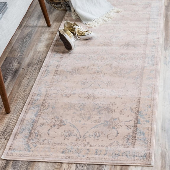 Unique Loom Paris Collection Area Rug - Hickory (2' 7" x 10' Runner Beige/Blue)