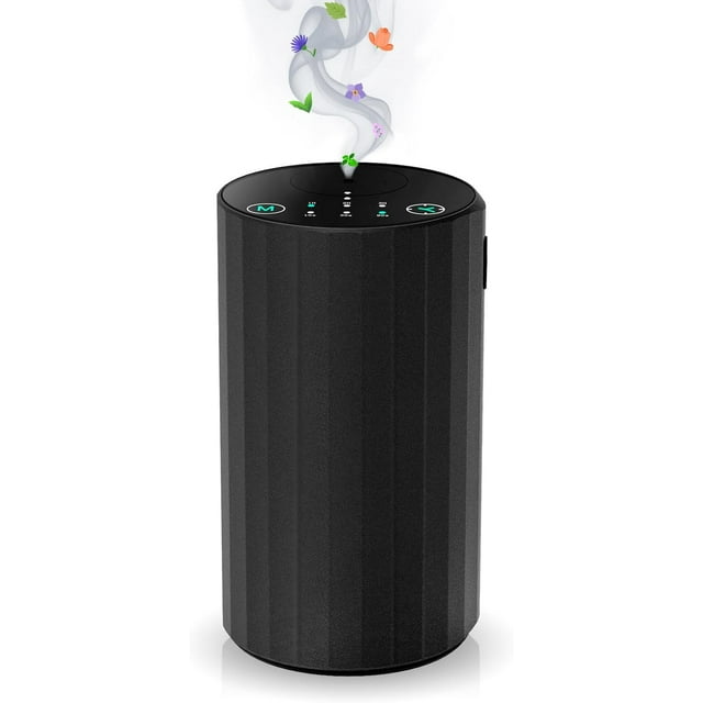 Waterless Essential Oil Diffuser Aromatherapy Scent Diffusers for Home Large Room, Bedroom, Car, Office, Desk, Battery Operated Mini Portable Air Freshener (Black)