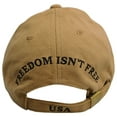 thumbnail image 3 of USA American Heritage Freedom Isn't Free Khaki Adjustable Embroidered Cap Hat, 3 of 5