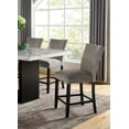 thumbnail image 6 of Dining Table w White Marble Top 6x Dining Chairs Nailhead Trim Gray 7pc Counter Height Dining Set, 6 of 10