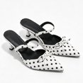 thumbnail image 6 of Elegant Pointed Toe Slipper Heels With Bow Polka for Women Daily Commute Dating, 6 of 6