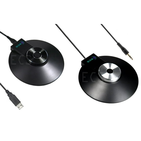 (1) WordForum USB with (1) WordForum 3.5 mm Stereo Conference Microphone Daisy Chained with 360° Omni-Directional Digital Recording For Meetings or Teleconferencing with SKYPE or other VoIP Calls