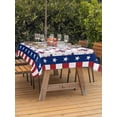 thumbnail image 4 of Rectangle Outdoor Tablecloth With Umbrella Hole And Zipper– American Flag 4th of July Waterproof Patio Table Cover for Party, Picnic, Backyard, 60"x102" , Red White Blue Striped, 4 of 8