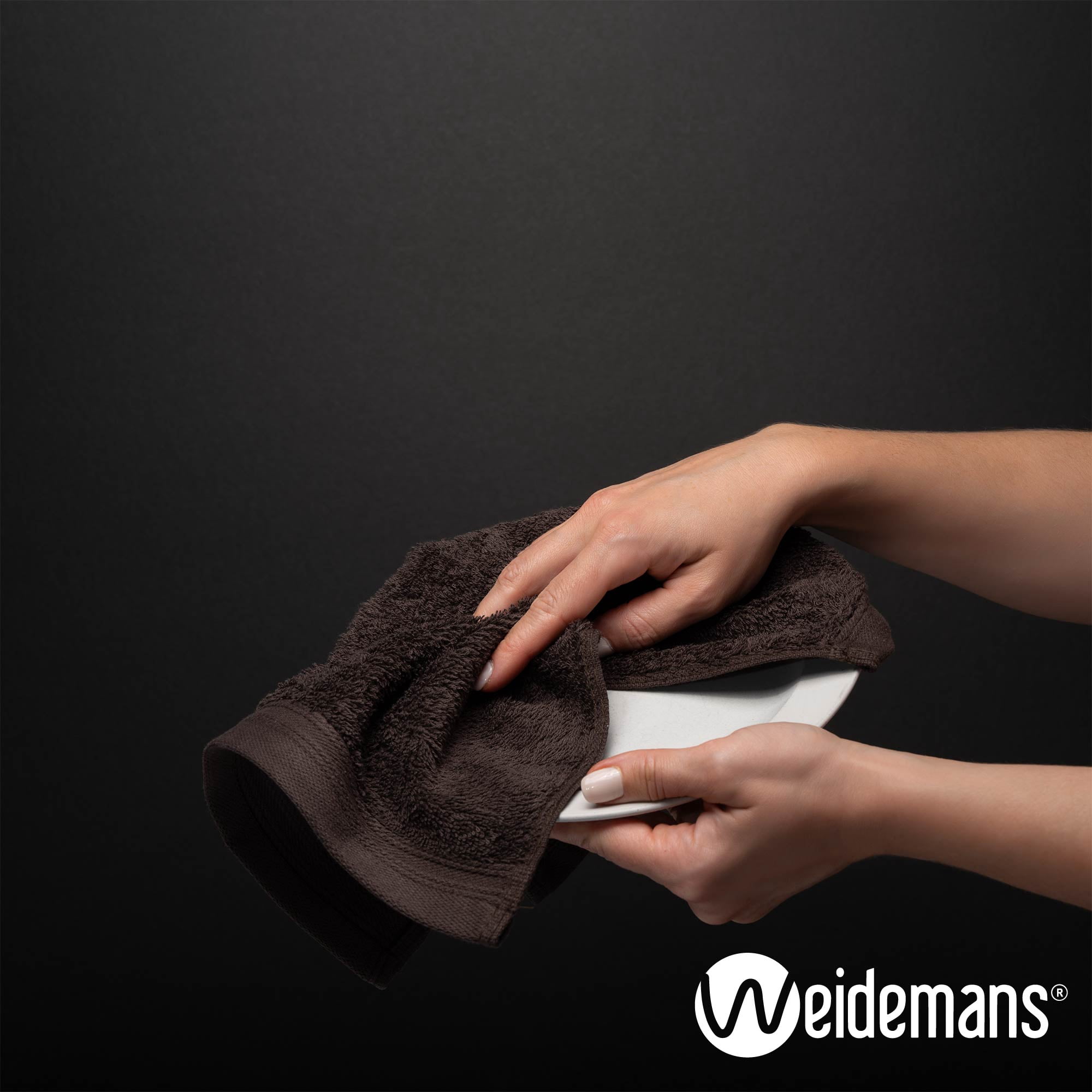 Weidemans 100% Cotton Washcloths 6 Pieces Towel Set | Fingertip Washcloth 13" X 13" | Towels for Bathroom, Hand, Kitchen, Cleaning | Machine Washable high Absorbency Bathroom Face Towels | Chocolate