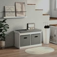 thumbnail image 2 of HOMCOM Shoe Bench with Cushion Seat, 2 Fabric Drawers for Entryway Hallway, 2 of 10